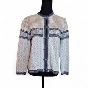 L.L. Bean Nordic Cardigan Sweater with Pewter clasps